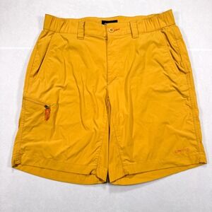 ORVIS Mens Size Medium Yellow Jackson Quick-Dry 9" Outdoor Fishing Hiking Shorts